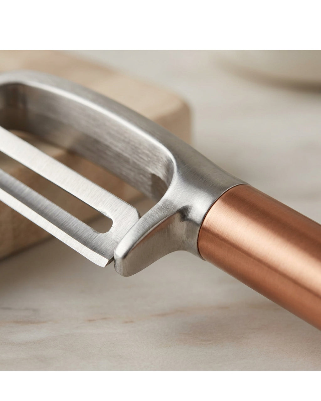 OLONO Wide Blade Stainless Produce Peeler Copper 7 in