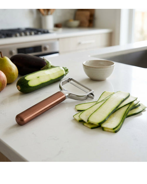 OLONO Wide Blade Stainless Produce Peeler Copper 7 in