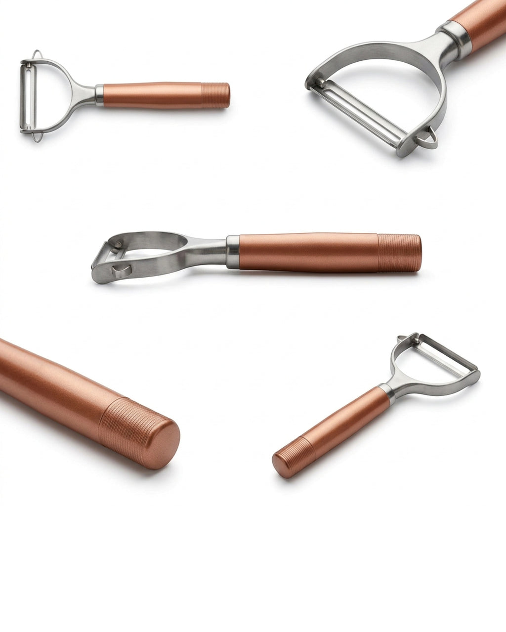 OLONO Wide Blade Stainless Produce Peeler Copper 7 in